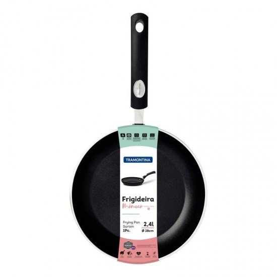 FRIGIDEIRA TRAMONTINA MÔNACO INDUCTION EM ALUMÍNIO COM REVESTIMENTO INTERNO E EXTERNO ANTIADERENTE STARFLON PREMIUM PRETO 28 CM 2,4 L