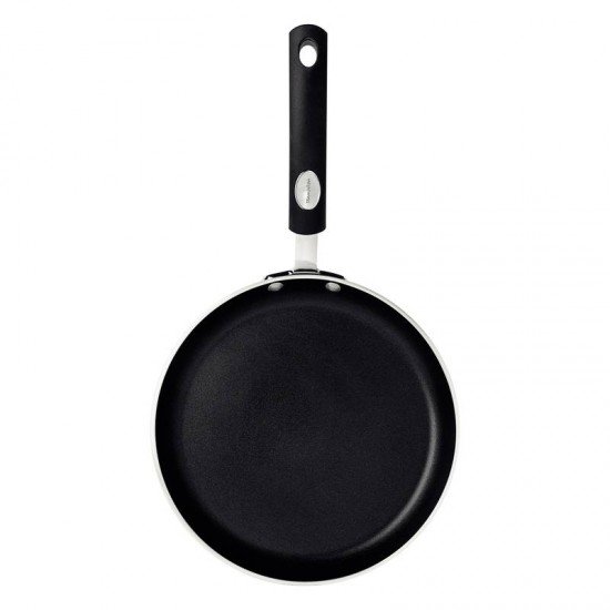 PANQUEQUEIRA TRAMONTINA MÔNACO INDUCTION EM ALUMÍNIO COM REVESTIMENTO INTERNO E EXTERNO ANTIADERENTE STARFLON PREMIUM PRETO 22 CM 0,8 L