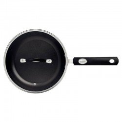 FRIGIDEIRA FUNDA TRAMONTINA MÔNACO INDUCTION EM ALUMÍNIO COM REVESTIMENTO INTERNO E EXTERNO ANTIADERENTE STARFLON PREMIUM PRETO COM TAMPA 24 CM 2,7 L