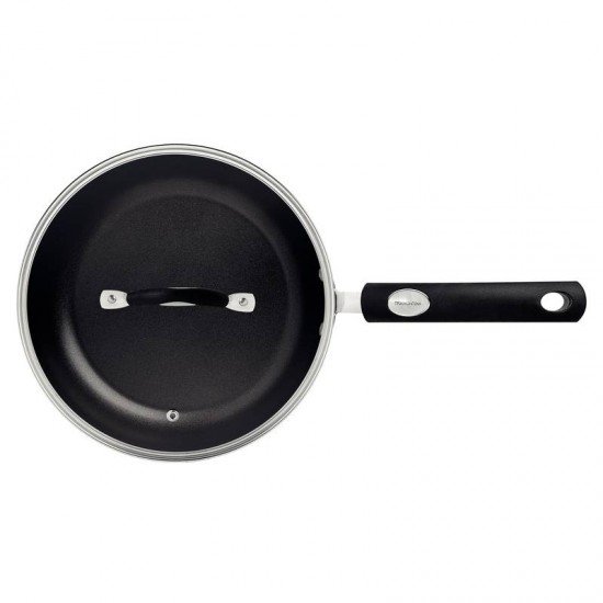 FRIGIDEIRA FUNDA TRAMONTINA MÔNACO INDUCTION EM ALUMÍNIO COM REVESTIMENTO INTERNO E EXTERNO ANTIADERENTE STARFLON PREMIUM PRETO COM TAMPA 24 CM 2,7 L