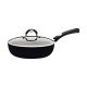 FRIGIDEIRA FUNDA TRAMONTINA MÔNACO INDUCTION EM ALUMÍNIO COM REVESTIMENTO INTERNO E EXTERNO ANTIADERENTE STARFLON PREMIUM PRETO COM TAMPA 24 CM 2,7 L