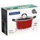 CAÇAROLA TRAMONTINA MÔNACO INDUCTION EM ALUMÍNIO COM REVESTIMENTO INTERNO ANTIADERENTE STARFLON PREMIUM E EXTERNO SILICONADO VERMELHO 20 CM 2,6 L