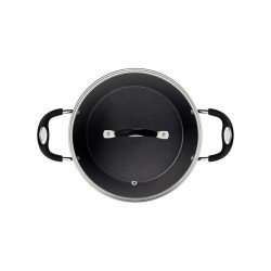 CAÇAROLA TRAMONTINA MÔNACO INDUCTION EM ALUMÍNIO COM REVESTIMENTO INTERNO ANTIADERENTE STARFLON PREMIUM E EXTERNO SILICONADO VERMELHO 20 CM 2,6 L