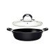 ARROZEIRA TRAMONTINA MÔNACO INDUCTION EM ALUMÍNIO COM REVESTIMENTO INTERNO E EXTERNO ANTIADERENTE STARFLON PREMIUM PRETO COM TAMPA 28 CM 4,2 L