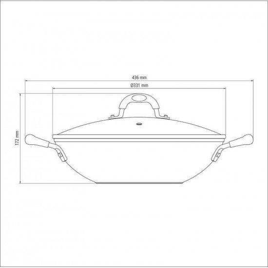 WOK TRAMONTINA MÔNACO INDUCTION EM ALUMÍNIO COM REVESTIMENTO INTERNO E EXTERNO ANTIADERENTE STARFLON PREMIUM PRETO COM TAMPA DE VIDRO 32 CM 4,5 L
