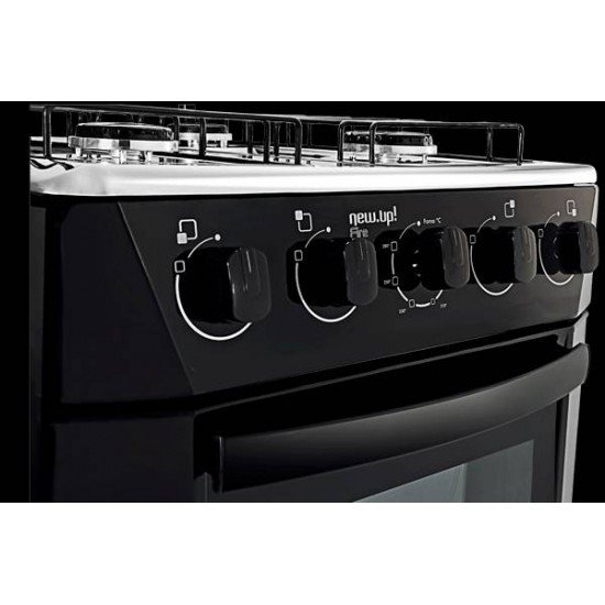 FOGAO 4 BOCAS NEW UP FIRE PRETO BIVOLT