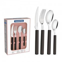FAQUEIRO CELEBRARE COM LAMINAS EM ACO INOX E CABOS DE POLIPROPILENO PRETO 24 PECAS TRAMONTINA
