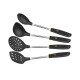 JOGO DE UTENSILIOS 4 PCS MY LOVELY PRETO SORTIDOS COM BOJO NYLON HASTE ACO INOX E CABO PP TRAMONTINA