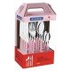 FAQUEIRO MY LOVELY KITCHEN COM LAMINAS EM ACO INOX E CABOS DE POLIPROPILENO ROSA 16 PECAS TRAMONTINA