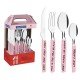 FAQUEIRO MY LOVELY KITCHEN COM LAMINAS EM ACO INOX E CABOS DE POLIPROPILENO ROSA 16 PECAS TRAMONTINA