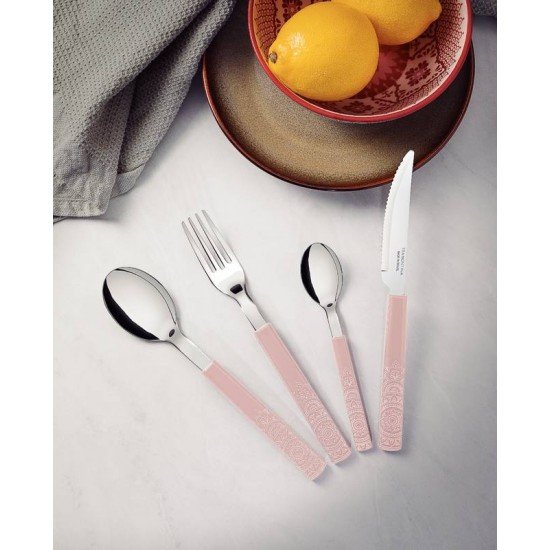 FAQUEIRO TRAMONTINA BLISS COM LÂMINAS EM AÇO INOX E CABOS DE POLIPROPILENO LINHO 16 PEÇAS