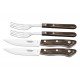 JOGO DE TALHERES CHURRASCO AÇO INOX CABO CASTANHO POLYWOOD ESTOJO DE MADEIRA 4 PEÇAS TRAMONTINA