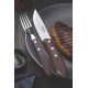 JOGO DE TALHERES CHURRASCO AÇO INOX CABO CASTANHO POLYWOOD COM ESTOJO DE MADEIRA 4 PEÇAS TRAMONTINA