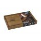 CONJUNTO DE FACAS CHURRASCO RIO GRANDE AÇO INOX CABO CASTANHO POLYWOOD  ESTOJO DE MADEIRA TRAMONTINA
