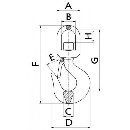 GANCHO GIRATORIO COM TRAVA - 10,0 TON TRAMONTINA