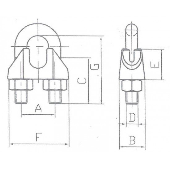 GRAMPO PARA CABO DE ACO - PESADO 1 1 2 TRAMONTINA