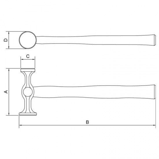 MARTELO CHAPEADOR FACES PLANAS 310 G TRAMONTINA