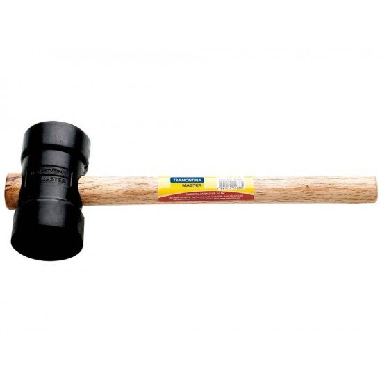 MARTELO BORRACHA PRETA TAMANHO 60MM CABECA PLANA E CURVA CABO EM MADEIRA ENVERNIZADO TRAMONTINA