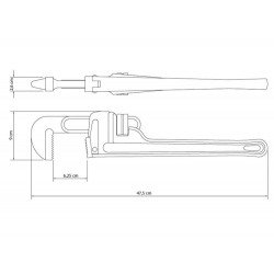 CHAVE PARA TUBOS 18 MODELO AMERICANO CORPO FERRO FUNDIDO MANDIBULAS ACO ALTO CARBONO TRAMONTINA