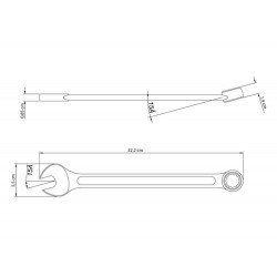 CHAVE COMBINADA 25 MM CORPO EM ACO ESPECIAL CROMADO BOCAS CALIBRADAS PESCOCO CURTO TRAMONTINA