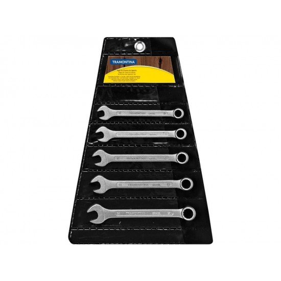 JOGO DE CHAVES COMBINADAS PESCOCO CURTO 5 PECAS CORPO EM ACO ESPECIAL ACABAMENTO CROMADO TRAMONTINA