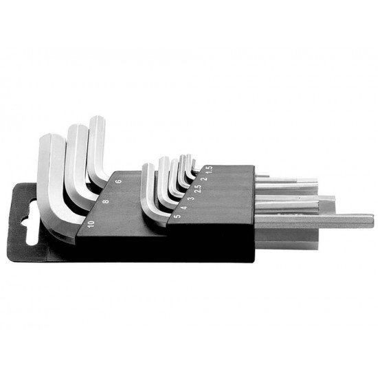 JOGO CHAVES HEXAGONAIS 9 PECAS HASTE EM ACO ESPECIAL TAMANHOS 1.5 AO 10 MM TRAMONTINA