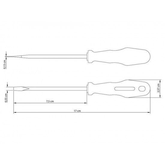 CHAVE DE FENDA PONTA CHATA 3 16X3 HASTE EM ACO ESPECIAL CABO INJETADO EM PP COR AMARELO TRAMONTINA