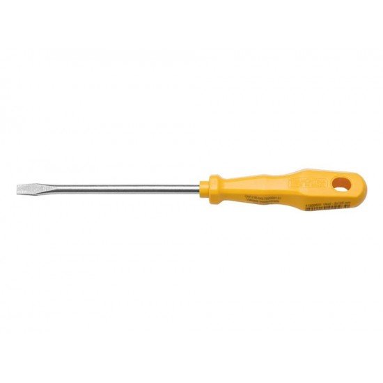 CHAVE DE FENDA PONTA CHATA 1 4X5 HASTE EM ACO ESPECIAL CABO INJETADO EM PP COR AMARELO TRAMONTINA