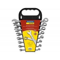 JOGO DE CHAVES COMBINADAS COM PESCOCO 8 PECAS FORJADAS EM ACO ESPECIAL POLEGADAS TRAMONTINA