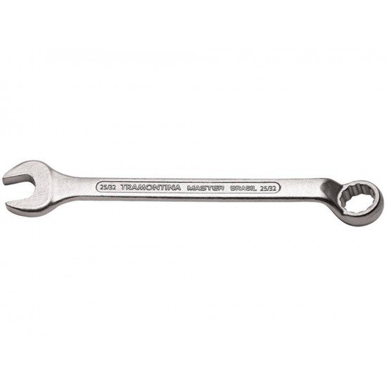 CHAVE COMBINADA COM PESCOCO 25 32 FORJADA EM ACO ESPECIAL CROMADA BOCAS USINADAS TRAMONTINA