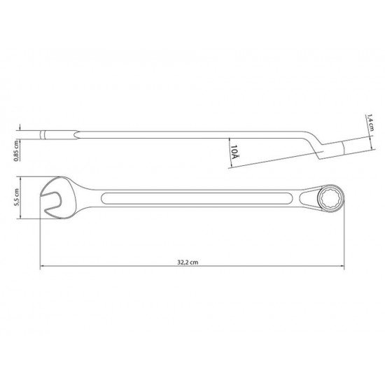 CHAVE COMBINADA COM PESCOCO 25MM FORJADA EM ACO ESPECIAL CROMADA BOCAS USINADAS TRAMONTINA
