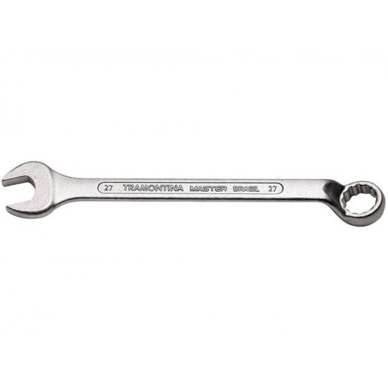CHAVE COMBINADA COM PESCOCO 27MM FORJADA EM ACO ESPECIAL CROMADA BOCAS USINADAS TRAMONTINA