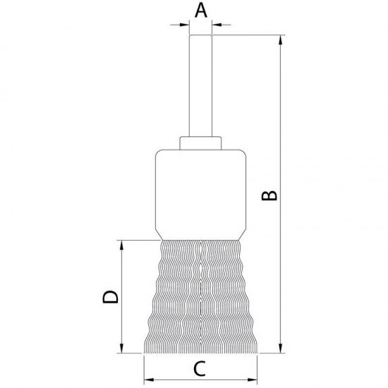 ESCOVA TIPO PINCEL ARAME ONDULADO COM HASTE 5 8X1 4 TRAMONTINA