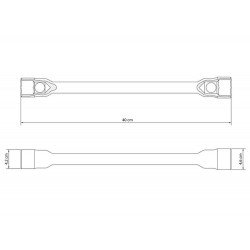CHAVE DE RODA 27X30MM CORPO FORJADO EM ACO ESPECIAL CROMADO COM FURO PARA MANIPULO TRAMONTINA