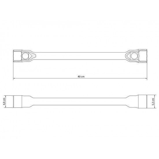 CHAVE DE RODA 38X21MM CORPO FORJADO EM ACO ESPECIAL CROMADO COM FURO PARA MANIPULO TRAMONTINA