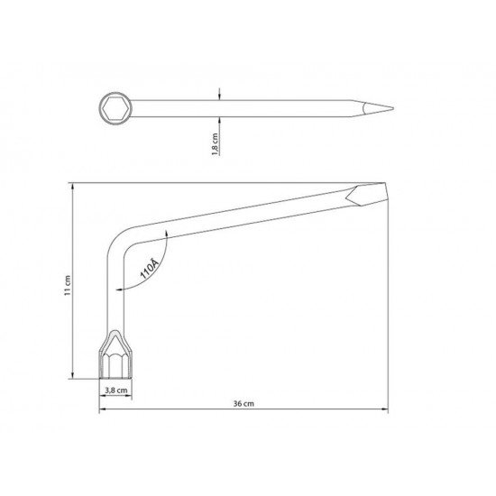 CHAVE DE RODA TIPO L 24MM CORPO FORJADO EM ACO ESPECIAL TEMPERADO CROMADO TRAMONTINA