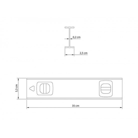 NIVEL DE ALUMINIO 350MM CORPO PERFIL EM I COM PROTECAO NAS EXTREMIDADES 2 BOLHAS TRAMONTINA