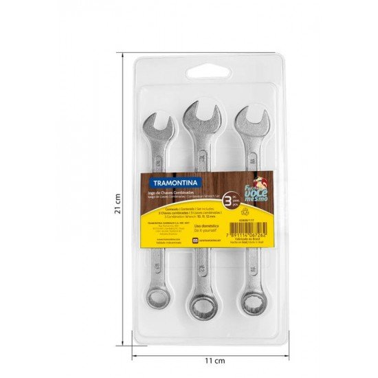 JOGO CHAVES COMBINADAS 3PCS TRAMONTINA