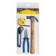 KIT DE FERRAMENTAS COM MARTELO ESTILETE ALICATE E TRENA 4 PECAS TRAMONTINA