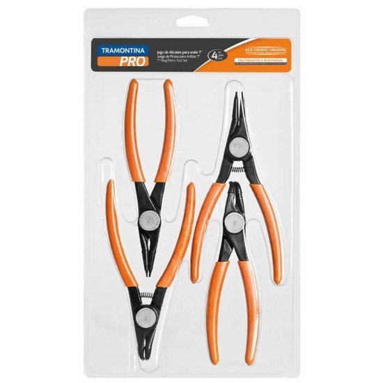JUEGO DE PINZAS PARA ANILLOS 4 PIEZAS TRAMONTINA
