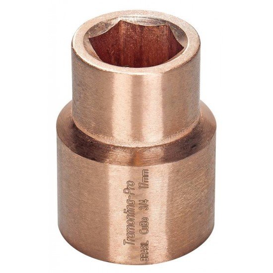SOQUETE SEXTAVADO EM COBRE-BERILIO 17 MM - ENCAIXE 3 4 TRAMONTINA