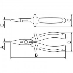 ALICATE BICO CHATO ISOLADO IEC 60900 - 6 TRAMONTINA