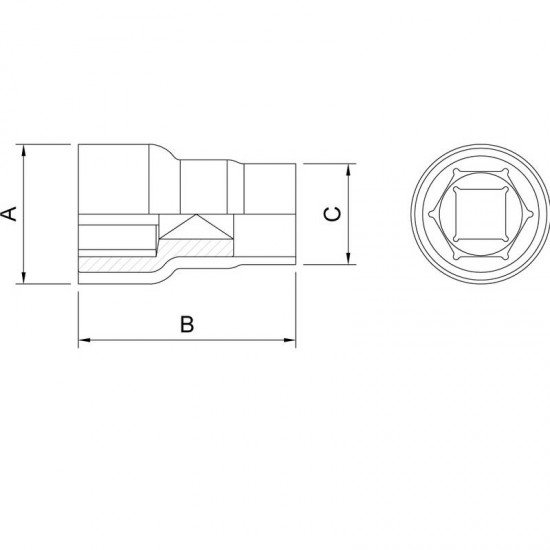 SOQUETE SEXTAVADO ISOLADO IEC 60900 8 MM - ENCAIXE 1 2 TRAMONTINA