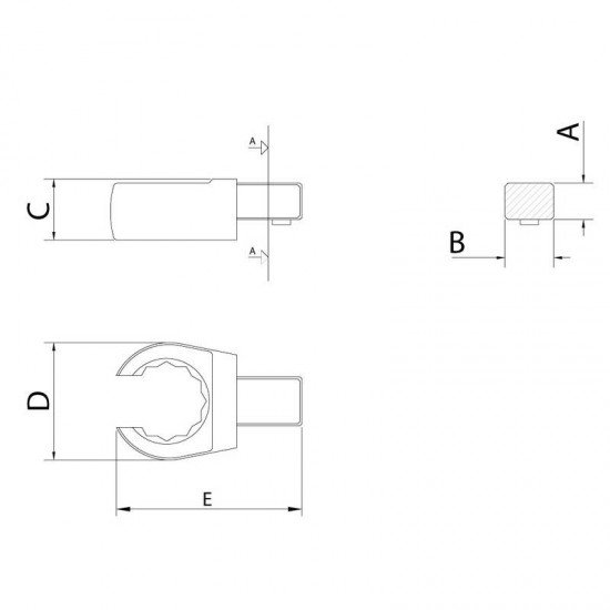 CABECA INTERCAMBIAVEL CHAVE POLIGONAL ABERTA ENCAIXE 9X12 - TAMANHO 10 MM TRAMONTINA