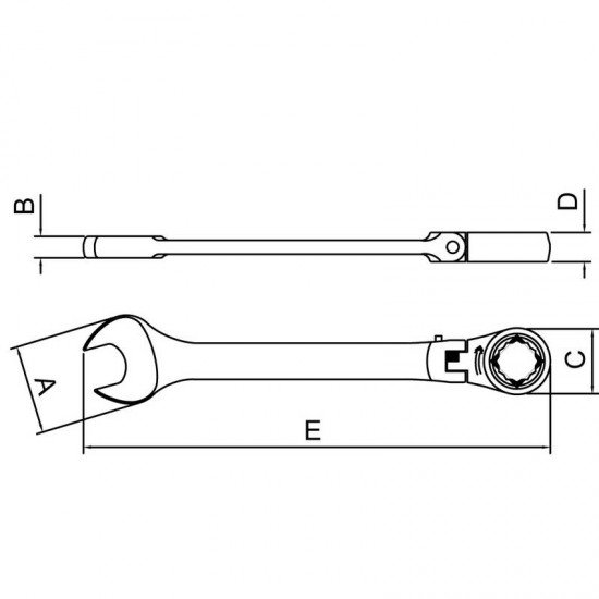CHAVE COMBINADA COM CATRACA CABECA FLEXIVEL 8 MM TRAMONTINA