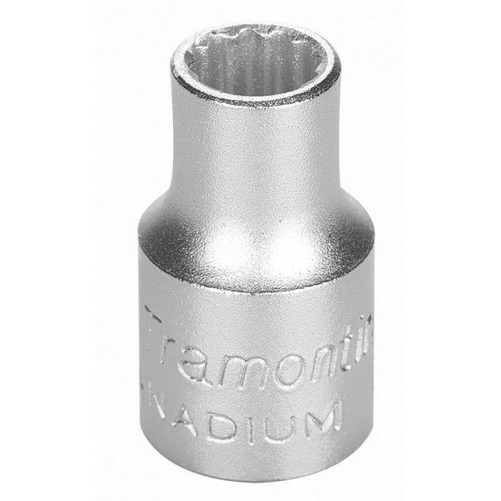 SOQUETE ESTRIADO EM ACO CROMO VANADIO 6 MM - ENCAIXE 3 8 TRAMONTINA
