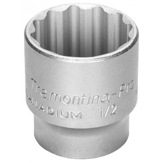 SOQUETE ESTRIADO EM ACO CROMO VANADIO 22 MM - ENCAIXE 1 2 TRAMONTINA