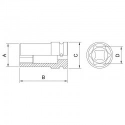 SOQ. IMPACTO LONGO 1/2 19MM TRAMONTINA