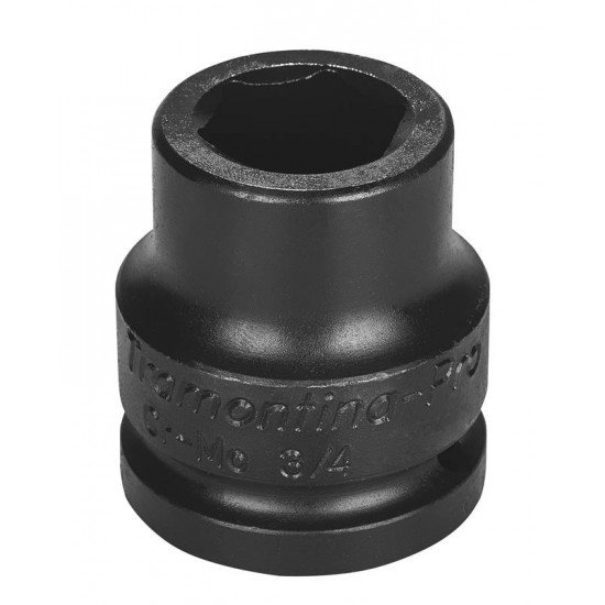 SOQUETE DE IMPACTO SEXTAVADO EM ACO CROMO MOLIBDENIO 17 MM - ENCAIXE 3 4 TRAMONTINA
