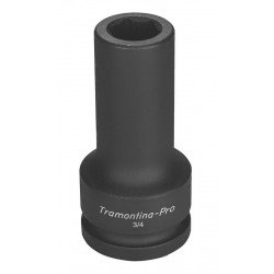 SOQUETE DE IMPACTO SEXTAVADO LONGO EM ACO CROMO MOLIBDENIO 17 MM - ENCAIXE 3 4 TRAMONTINA